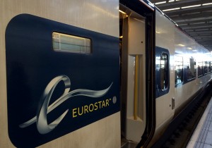 ユーロスターの車両（London St. Pancras駅）